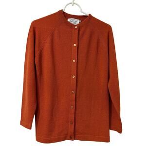 Talbott Travler Vintage Womens Sz 36/ Small Burnt Orange Cardigan Sweater Fall